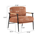 Modern Accent Chair With Plush Cushions and Wooden Armrests