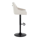 Hannah - Transitional Adjustable Barstool With Swivel With Rounded T Footrest (Set of 2) by HouseOfZazla