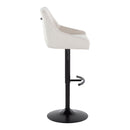 Hannah - Transitional Adjustable Barstool With Swivel With Rounded T Footrest (Set of 2) by HouseOfZazla