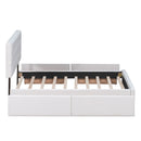 Upholstered Platform Bed With Classic Headboard And Drawers, No Box Spring Needed by HouseOfZazla