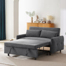 Pull-Out 2 Seat Modern Sleeper Sofa With 2 Throw Pillows And USB Ports by HouseOfZazla