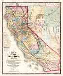 Vintage Map of California 1867