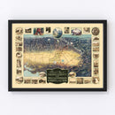 Vintage Map of Fresno County, California 1923