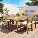 U_Style Multi-Person Outdoor Acacia Wood Dining Table and Chair Set by HouseOfZazla