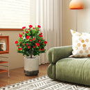31 Inches Artificial Camellia Tree Set 2 Pack Fake Flower Trees-Green by LJGDeals