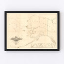 Vintage Map of Alaska 1867
