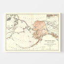 Vintage Map of Alaska 1867