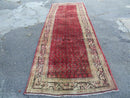 3'7"X 10' Antique Handmade India Oriental Paisley Wool Runner Rug Vegy