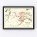 Vintage Map of Alaska 1867