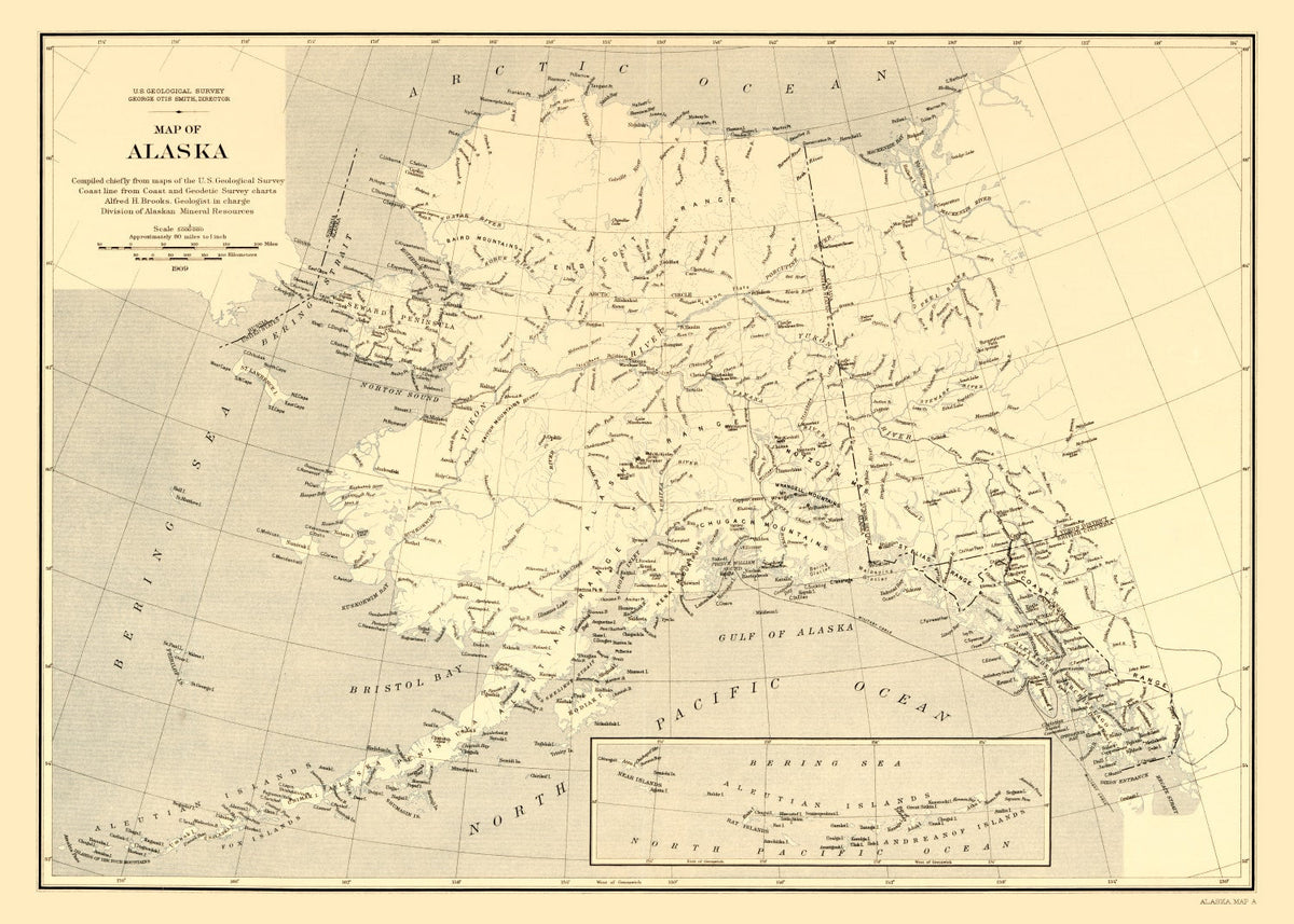 Vintage Map of Alaska 1909, photo 5 of 5