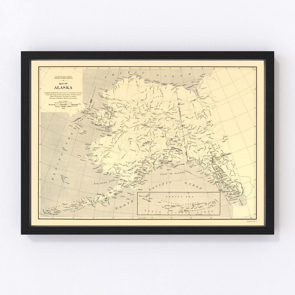 Vintage Map of Alaska 1909