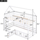 Twin Over Twin House Bunk Bed With Fence And Door by Unique Piece Furniture
