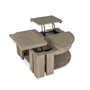Conrad - Pie Shaped Lift Top Cocktail Table With Casters - Stone Harbor Gray by Unique Piece Furniture