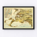 Vintage Map of Connecticut 1905