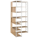7-Tier Bookcase Home Office Bookshelf, L-Shaped Corner Bookcase with Metal Frame, Industrial Style Shelf with Open Storage, MDF Board