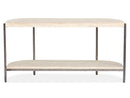 Jennings - Demilune Sofa Table - Edgecomb Gray And Weathered Antique Nickel