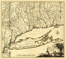 Vintage Map of Connecticut 1780