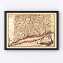 Vintage Map of Connecticut 1795