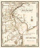 Vintage Map of Delaware 1795