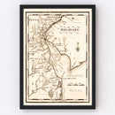 Vintage Map of Delaware 1795