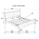 Eastern King Panel Bed With Upholstered Headboard And Footboard - Cappuccino