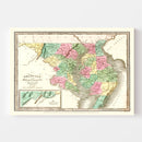 Vintage Map of Delaware 1835