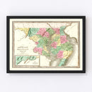 Vintage Map of Delaware 1835