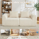 Minimalist Corduroy Sofa Featuring Curved Lines