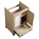 Bathroom Vanity Base, Cabinet With Carved Floral Doors - Natural Wood by HouseOfZazla
