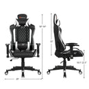 Massage Gaming Chair with Lumbar Support and Headrest by LJGDeals
