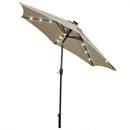 9 Feet Solar LED Lighted Patio Market Umbrella Tilt Adjustment Crank Lift by LJGDeals