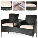 Modern Patio Conversation Set with Built-in Coffee Table and Cushions by LJGDeals