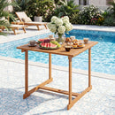 35.5" Acacia Wood Outdoor Dining Table with Umbrella Hole by LJGDeals