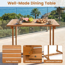 35.5" Acacia Wood Outdoor Dining Table with Umbrella Hole by DirectDeals