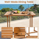 35.5" Acacia Wood Outdoor Dining Table with Umbrella Hole by LJGDeals