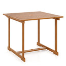 35.5" Acacia Wood Outdoor Dining Table with Umbrella Hole by LJGDeals