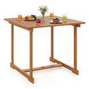 35.5" Acacia Wood Outdoor Dining Table with Umbrella Hole by LJGDeals