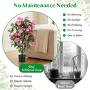 35.5" Artificial Rose Tree with Blooming Flowers in Pot by DirectDeals