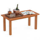 Rectangular Outdoor Coffee Table with Slatted Hardwood Top by LJGDeals