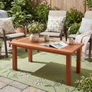 Rectangular Outdoor Coffee Table with Slatted Hardwood Top by LJGDeals