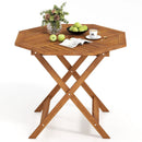 35.5 Inch Solid Wood Patio Dining Table Octagon Table with 1.97 Inch Umbrella Hole by LJGDeals