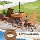35.5 Inch Solid Wood Patio Dining Table Octagon Table with 1.97 Inch Umbrella Hole by LJGDeals