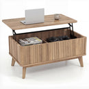 35.5" Rectangle Wooden Fluted Lift Top Coffee Table-Walnut by LJGDeals