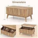 35.5" Rectangle Wooden Fluted Lift Top Coffee Table-Walnut by LJGDeals
