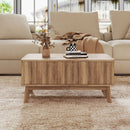 35.5" Rectangle Wooden Fluted Lift Top Coffee Table-Walnut by LJGDeals