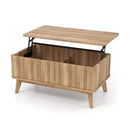 35.5" Rectangle Wooden Fluted Lift Top Coffee Table-Walnut by LJGDeals