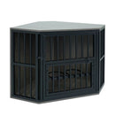 Wooden Dog Crate End Table with Adjustable Bowl Rack 35.5" by DirectDeals