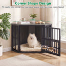 Wooden Dog Crate End Table with Adjustable Bowl Rack 35.5" by DirectDeals