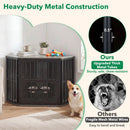 Wooden Dog Crate End Table with Adjustable Bowl Rack 35.5" by LJGDeals
