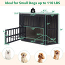 Wooden Dog Crate End Table with Adjustable Bowl Rack 35.5" by LJGDeals
